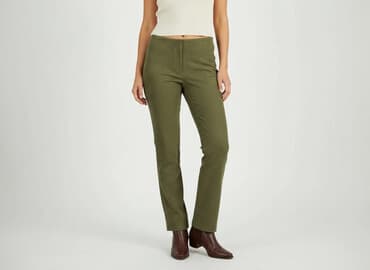 legginsy khaki damskie: Spodnie materiałowe damskie, rozmiar S — 6