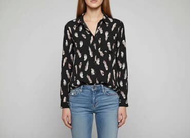 czarne bluzki z piórami: Bluzka damska, rozmiar M — 1