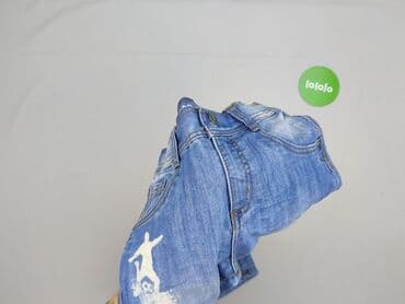 czarne spodnie woskowane z wysokim stanem: Spodnie jeansowe, Topolino, 8 lat, 128, stan - Bardzo dobry — 5