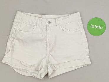 krótkie spodenki z szelkami 80: Denim, Szorty damskie, rozmiar M — 2