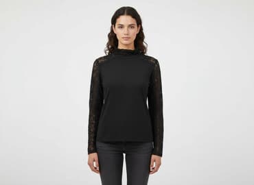 czarna bluzka koronkowa zara: Bluzka damska, rozmiar M — 5