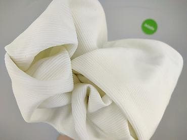 spodnie identic: Damskie spodnie 3/4, białe, ryflowana tkanina - Fason: proste nogawki — 5