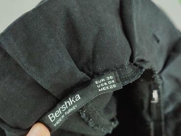 zara spodnie czarne z wysokim stanem: Bershka, Spodnie materiałowe damskie, rozmiar S — 4