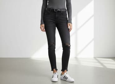 zara czarne jeansy damskie: Denim Collection, Jeansy damskie, rozmiar S — 7