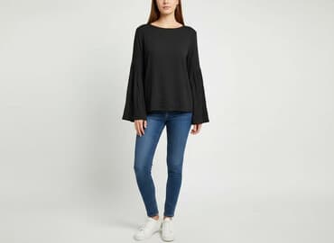 bluzka z dlugim rekawem czarna: Pink, Bluzka damska, rozmiar S — 6