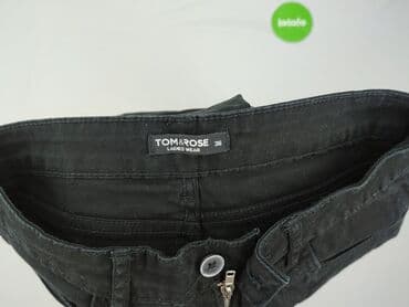 dżinsy czarne: Tom Rose, Spodnie materiałowe damskie, rozmiar S — 4