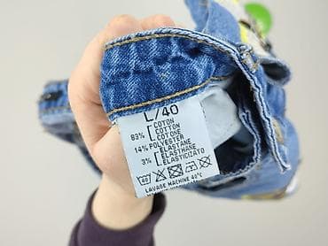 cropped blue jeans: Spódnica damska, rozmiar L — 4