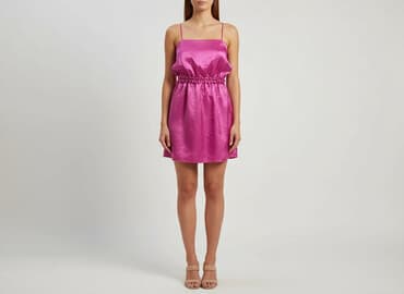 satynowe sukienki mini: Sukienka damska, rozmiar L — 5