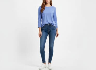 bawełniana bluzka z gumką na dole: Bluzka damska, rozmiar S — 5