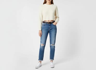 kurtka jeansowa pull and bear damska: PULL&BEAR, Jeansy damskie, rozmiar S — 6