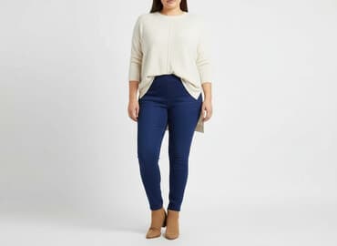 legginsy granatowe damskie: Beloved, Legginsy Eleganckie damskie, rozmiar XL — 7