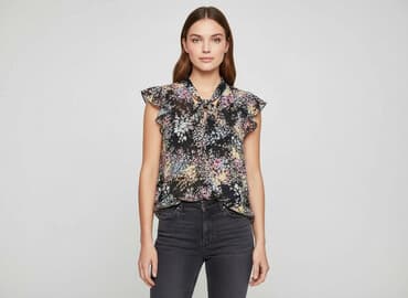 top z piórami czarny: George, Bluzka damska, rozmiar S — 6