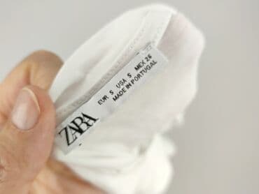 białe t shirty z dekoltem v: Zara, T-shirt damski, rozmiar S — 5