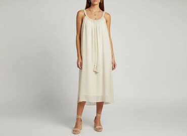 sukienka z zorzety: Cream, Women`s dress, size S — 1