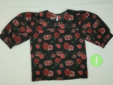 czarne bluzki z bufiastymi rękawami: Reserved, Women's blouse, size XS — 4