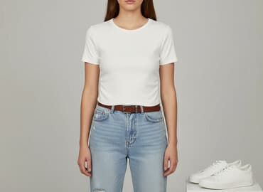 t shirty prążkowany: T-shirt damski, rozmiar S — 1