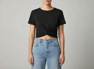 shein czarne bluzki: Shein, T-shirt damski, rozmiar S — 6