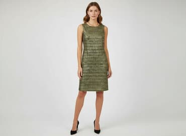 złota sukienki midi: Sukienka damska, rozmiar L — 1