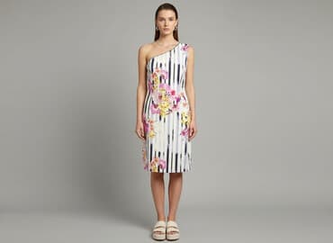 sukienka rozkloszowana dekolt łódka: Sukienka damska, rozmiar S — 5