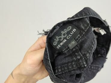 czarne krótkie spodenki z dziurami: Denim, Szorty damskie, rozmiar S — 4