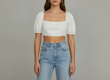 bluzki z ozdobnymi rękawami: H&M, Women`s top, size S — 1