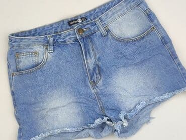 krótkie jeansowe spodenki z wysokim stanem podarte: Boohoo, Szorty damskie, rozmiar XL — 1