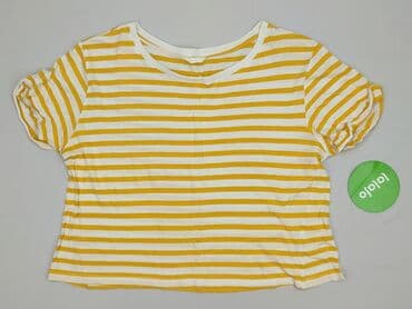 koszulka żółta w czarne paski: H&M, T-shirt damski, rozmiar 3XL — 2