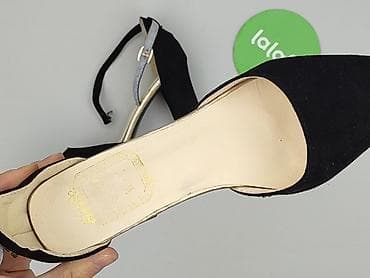 klapki krowy: Czółenka damskie na słupku, rozmiar 34. - Kolor: czarny z detalami w — 7