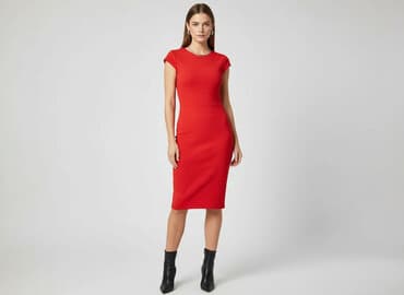 krótka czerwona sukienki na wesele: Sukienka damska, rozmiar S — 5