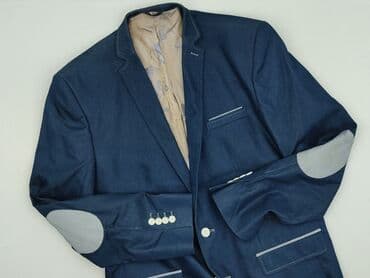 Marynarka męska LEGER Super Fit - Kolor: granatowy z jasnoszarymi