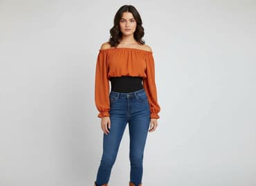 bluzki damskie pomarańczowa: Bluzka damska, rozmiar S — 6