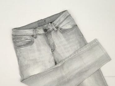 szare szerokie jeansy: Denim, Jeansy damskie, rozmiar S — 1