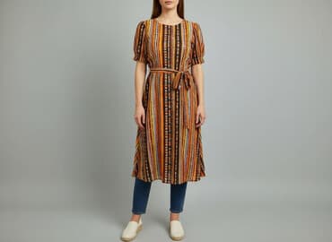 sukienka w kolorowe paski: Sukienka damska, rozmiar S — 1