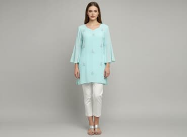 sukienki turkusowe na wesele: Tunika damska, rozmiar M — 6