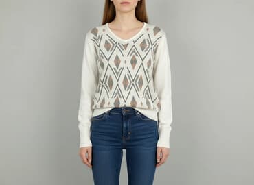 sweter z kwadratów: Sweter damski, rozmiar M — 5