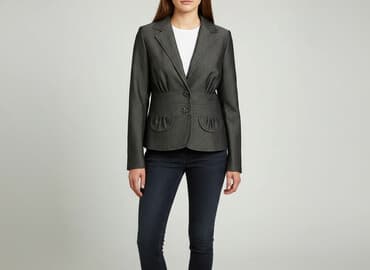 spodnie do szarej marynarki: Marynarka damska, rozmiar L — 1