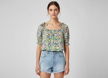 koszula w truskawki h m: H&M, Women's blouse, size S — 1