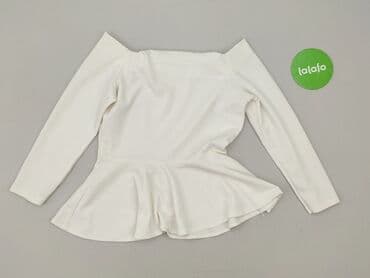 bluzka z baskinką biała: Women's blouse, size S — 3