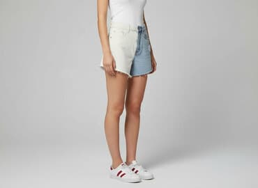 szorty damskie dzinsowe mocno wycięte: Denim, Szorty damskie, rozmiar XS — 7