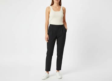 monnari czarne spodnie: Lindex, Spodnie materiałowe damskie, rozmiar M — 6