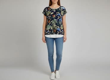 t shirty czarne damskie: Rose, T-shirt damski, rozmiar L — 9