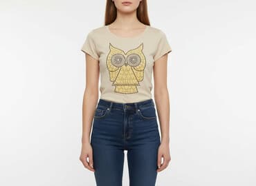 t shirt damski z sową: T-shirt damski, rozmiar S — 1