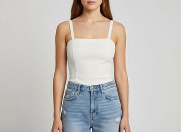 biała sukienki dopasowana: Top damski, rozmiar S — 1