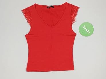 czerwona bluzka z dekoltem v: House, Bluzka damska, rozmiar S — 3