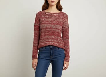 poliamid w swetrze: Red, Sweter damski, rozmiar One size — 7