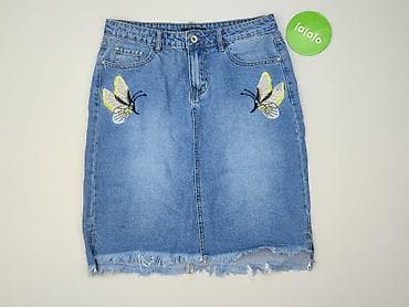 cropped blue jeans: Spódnica damska, rozmiar L — 2