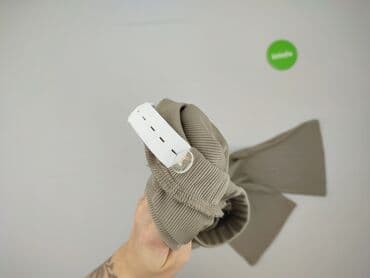 legginsy beżowe prążkowane: Legginsy Eleganckie damskie, rozmiar S — 4