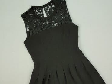 czarna sukienka ze srebrnymi wstawkami: H&M, Sukienka damska, M — 1