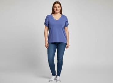 koszulki damskie z dekoltem v: T-shirt damski, rozmiar XL — 1