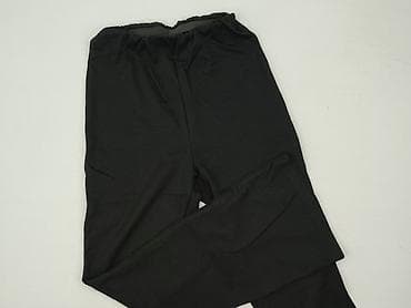 Czarne spodnie damskie z elastyczną talią - Krój: proste nogawki